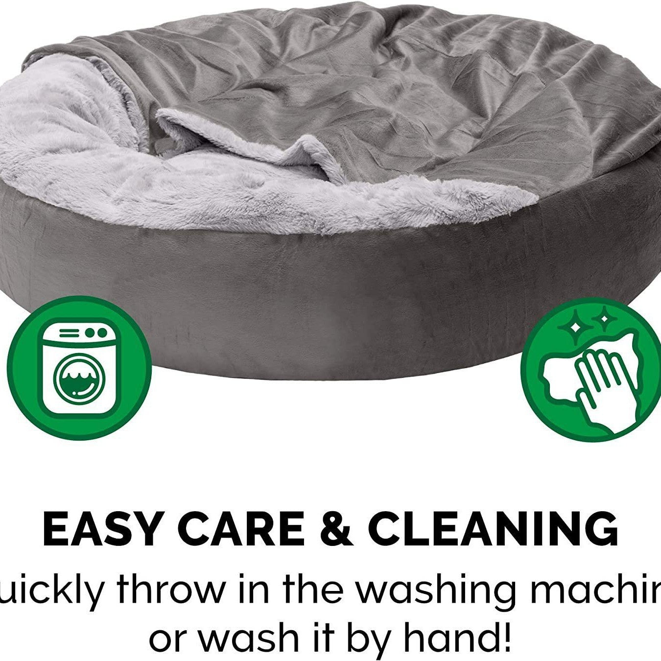 HKM-710931 Cozy Cloth Pet Bed Mat for Small and Medium Dogs - Gray and Creamy White