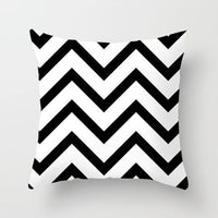HKM-710931 Geometric Art Cushion Cover with Digital Print Front and Plain Cotton-Linen Back