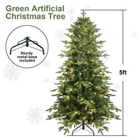 HKM-710931 Pre-Lit PVC Christmas Tree with Lights in 4ft, 5ft, 6.5ft, and 7.5ft Heights