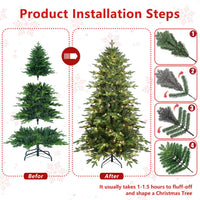HKM-710931 Pre-Lit PVC Christmas Tree with Lights in 4ft, 5ft, 6.5ft, and 7.5ft Heights