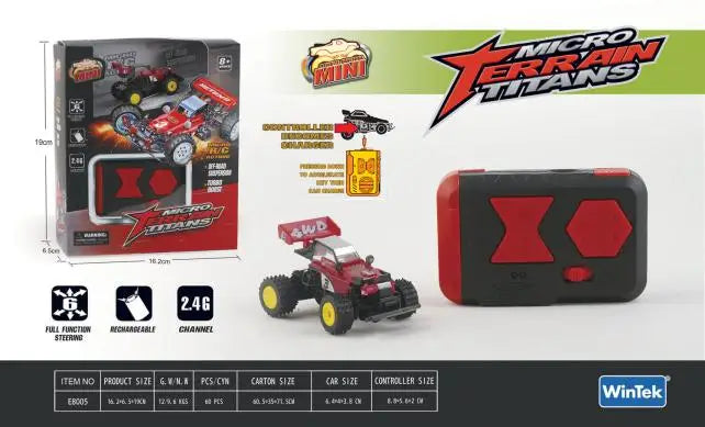 HKM-711059 2.4GHz 1:64 Remote Control Mini Car Toy for Kids - 5 Channel Off-Road Truck