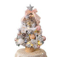 HKM-711251 Illuminated Pink Snow Spray Christmas Tree Decoration - 45CM Desktop Ornament