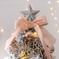 HKM-711251 Illuminated Pink Snow Spray Christmas Tree Decoration - 45CM Desktop Ornament