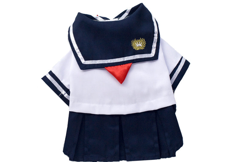 HKM-711251 Sailor Style Pet Dress with Matching Streamers for Cats