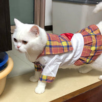 HKM-711251 Sailor Style Pet Dress with Matching Streamers for Cats