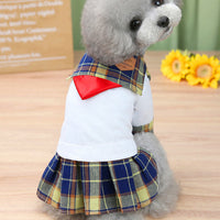 HKM-711251 Sailor Style Pet Dress with Matching Streamers for Cats