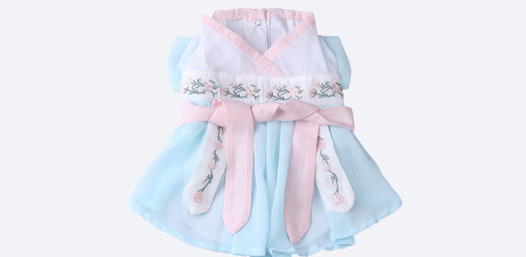 HKM-711251 Sailor Style Pet Dress with Matching Streamers for Cats