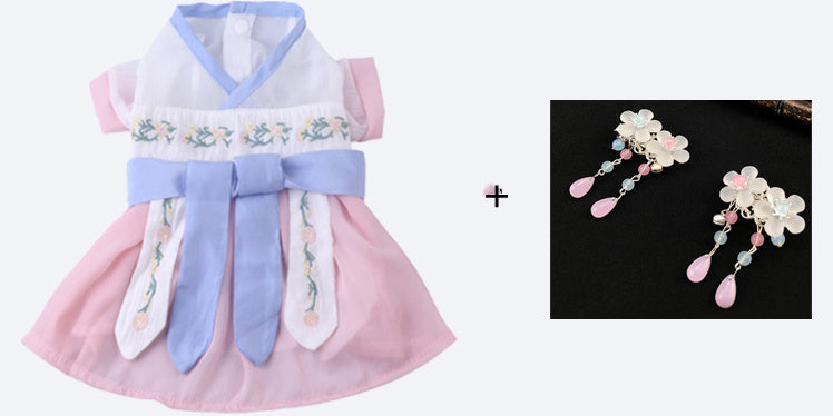 HKM-711251 Sailor Style Pet Dress with Matching Streamers for Cats