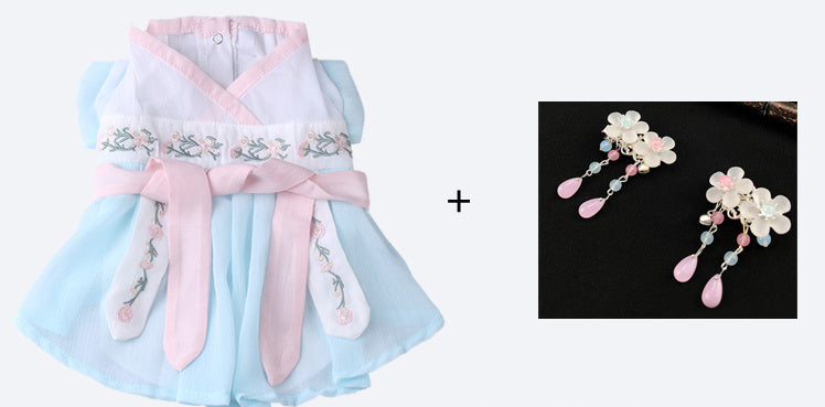 HKM-711251 Sailor Style Pet Dress with Matching Streamers for Cats