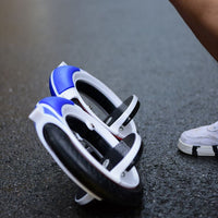 HKM-711315 2-Wheel Freestyle Skateboard in Blue, Black, and Red - Compact ABS Flat Panel Design