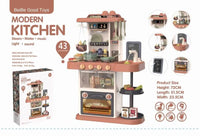 HKM-711315 Children's 43-Piece Pretend Play Kitchen Set with Realistic Lights & Sounds for Ages 2-13