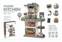 HKM-711315 Children's 43-Piece Pretend Play Kitchen Set with Realistic Lights & Sounds for Ages 2-13