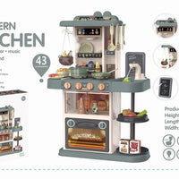 HKM-711315 Children's 43-Piece Pretend Play Kitchen Set with Realistic Lights & Sounds for Ages 2-13