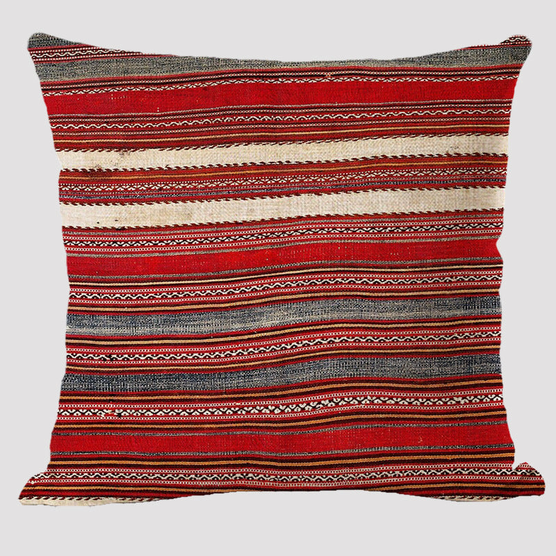 HKM-711443 Bohemian Double-Sided Geometric Linen Pillow with PP Cotton Filler