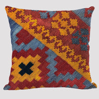 HKM-711443 Bohemian Double-Sided Geometric Linen Pillow with PP Cotton Filler