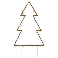 HKM-711443 LED Christmas Tree with Ground Spikes, Warm White Light, 115 LEDs, 8 Lighting Modes, 90 cm Height