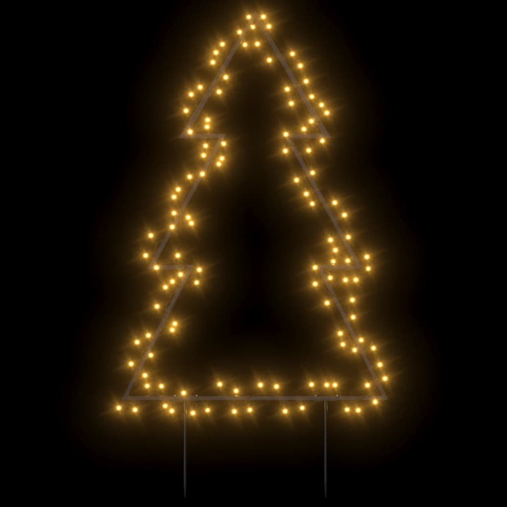 HKM-711443 LED Christmas Tree with Ground Spikes, Warm White Light, 115 LEDs, 8 Lighting Modes, 90 cm Height