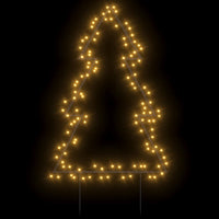 HKM-711443 LED Christmas Tree with Ground Spikes, Warm White Light, 115 LEDs, 8 Lighting Modes, 90 cm Height