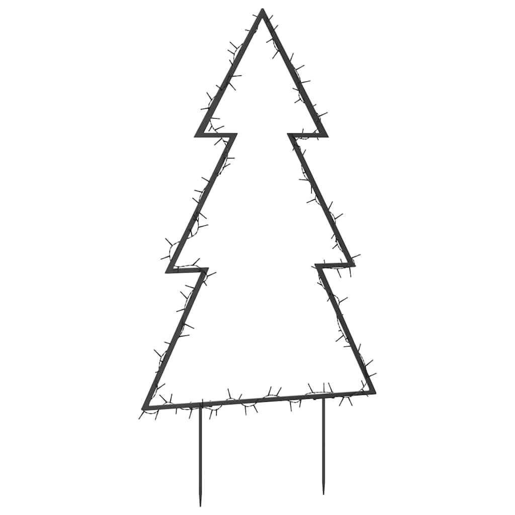 HKM-711443 LED Christmas Tree with Ground Spikes, Warm White Light, 115 LEDs, 8 Lighting Modes, 90 cm Height