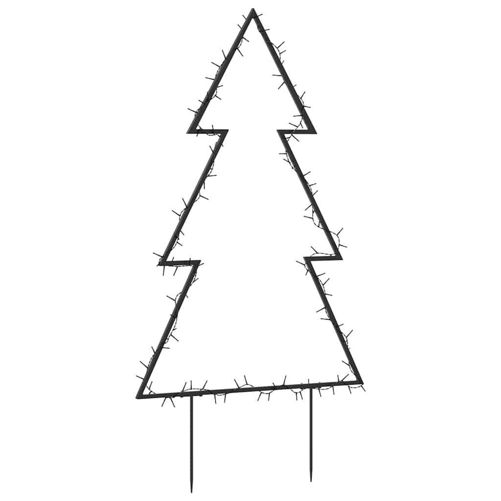 HKM-711443 LED Christmas Tree with Ground Spikes, Warm White Light, 115 LEDs, 8 Lighting Modes, 90 cm Height