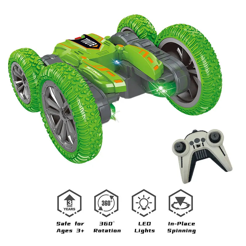HKM-711635 4-Channel 2.4G Remote Control Butterfly Dance Stunt Car with 360 Rotation and Multi-Function Lights