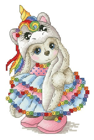 HKM-711635 Chinese Landscape Rabbit Style Cross Stitch Set - 14 CT for Living Room Decor