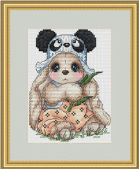 HKM-711635 Chinese Landscape Rabbit Style Cross Stitch Set - 14 CT for Living Room Decor