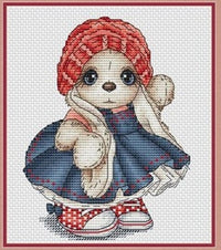 HKM-711635 Chinese Landscape Rabbit Style Cross Stitch Set - 14 CT for Living Room Decor