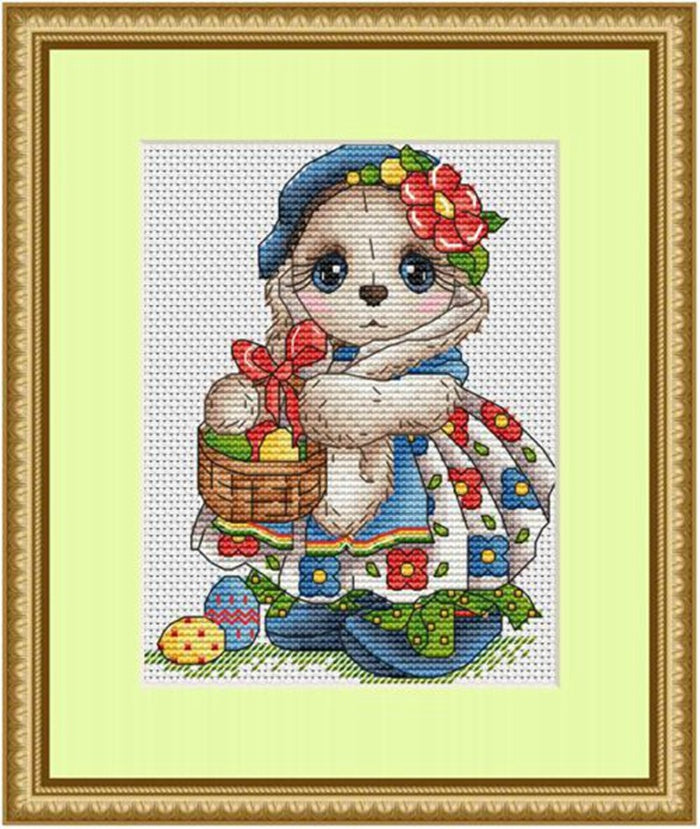 HKM-711635 Chinese Landscape Rabbit Style Cross Stitch Set - 14 CT for Living Room Decor