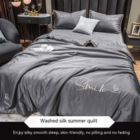 HKM-711635 Lightweight Ice Silk Summer Blanket – Washable Tencel Duvet for Air Conditioning – Available in Multiple Sizes