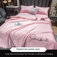 HKM-711635 Lightweight Ice Silk Summer Blanket – Washable Tencel Duvet for Air Conditioning – Available in Multiple Sizes