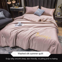 HKM-711635 Lightweight Ice Silk Summer Blanket – Washable Tencel Duvet for Air Conditioning – Available in Multiple Sizes