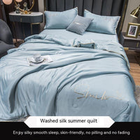 HKM-711635 Lightweight Ice Silk Summer Blanket – Washable Tencel Duvet for Air Conditioning – Available in Multiple Sizes