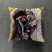 HKM-711699 Creative European-Style Cotton Cushion Cover, 45x45cm, Character Design for Living Room & Bedroom