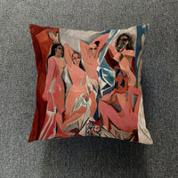 HKM-711699 Creative European-Style Cotton Cushion Cover, 45x45cm, Character Design for Living Room & Bedroom