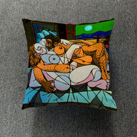 HKM-711699 Creative European-Style Cotton Cushion Cover, 45x45cm, Character Design for Living Room & Bedroom