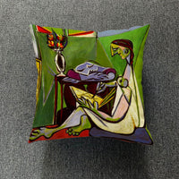 HKM-711699 Creative European-Style Cotton Cushion Cover, 45x45cm, Character Design for Living Room & Bedroom