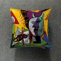 HKM-711699 Creative European-Style Cotton Cushion Cover, 45x45cm, Character Design for Living Room & Bedroom