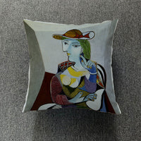 HKM-711699 Creative European-Style Cotton Cushion Cover, 45x45cm, Character Design for Living Room & Bedroom