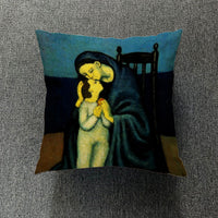 HKM-711699 Creative European-Style Cotton Cushion Cover, 45x45cm, Character Design for Living Room & Bedroom