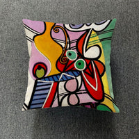 HKM-711699 Creative European-Style Cotton Cushion Cover, 45x45cm, Character Design for Living Room & Bedroom