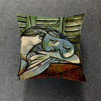 HKM-711699 Creative European-Style Cotton Cushion Cover, 45x45cm, Character Design for Living Room & Bedroom