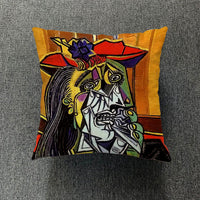 HKM-711699 Creative European-Style Cotton Cushion Cover, 45x45cm, Character Design for Living Room & Bedroom