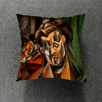 HKM-711699 Creative European-Style Cotton Cushion Cover, 45x45cm, Character Design for Living Room & Bedroom