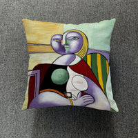 HKM-711699 Creative European-Style Cotton Cushion Cover, 45x45cm, Character Design for Living Room & Bedroom