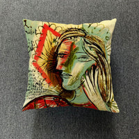 HKM-711699 Creative European-Style Cotton Cushion Cover, 45x45cm, Character Design for Living Room & Bedroom