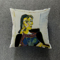 HKM-711699 Creative European-Style Cotton Cushion Cover, 45x45cm, Character Design for Living Room & Bedroom