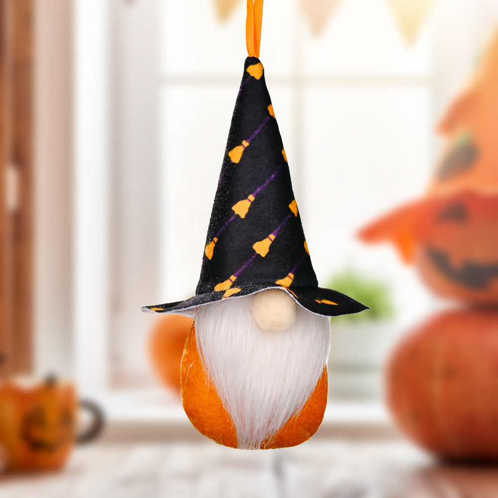 HKM-711763 Halloween Decorative Small Faceless Doll Pendant - Rudolf Design