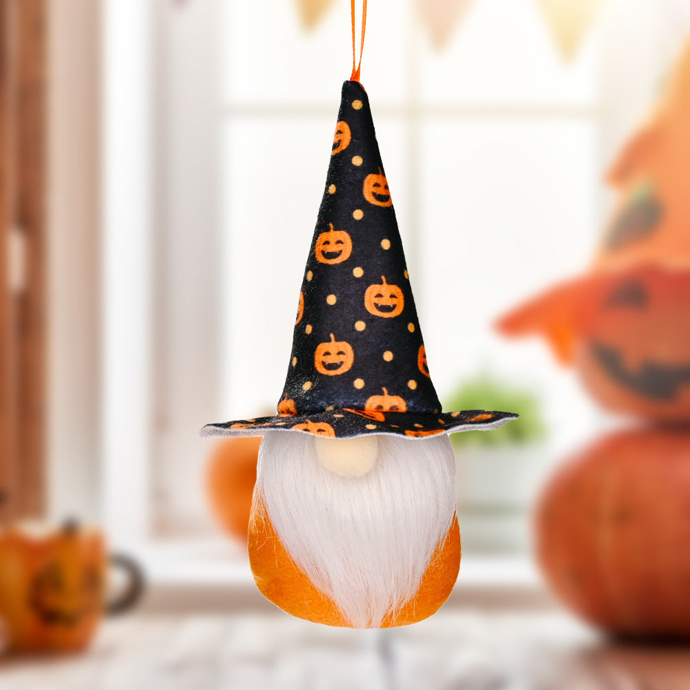 HKM-711763 Halloween Decorative Small Faceless Doll Pendant - Rudolf Design