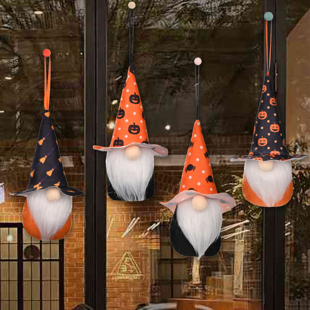 HKM-711763 Halloween Decorative Small Faceless Doll Pendant - Rudolf Design